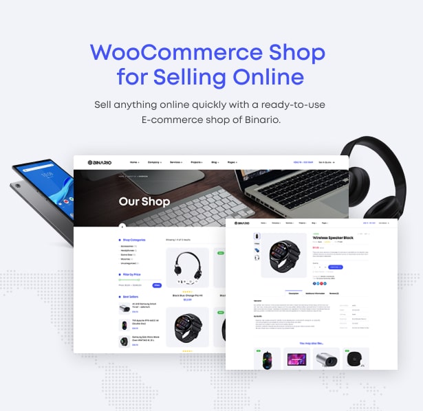 Binario - Digital Solutions WordPress Theme WooCommerce-Shop