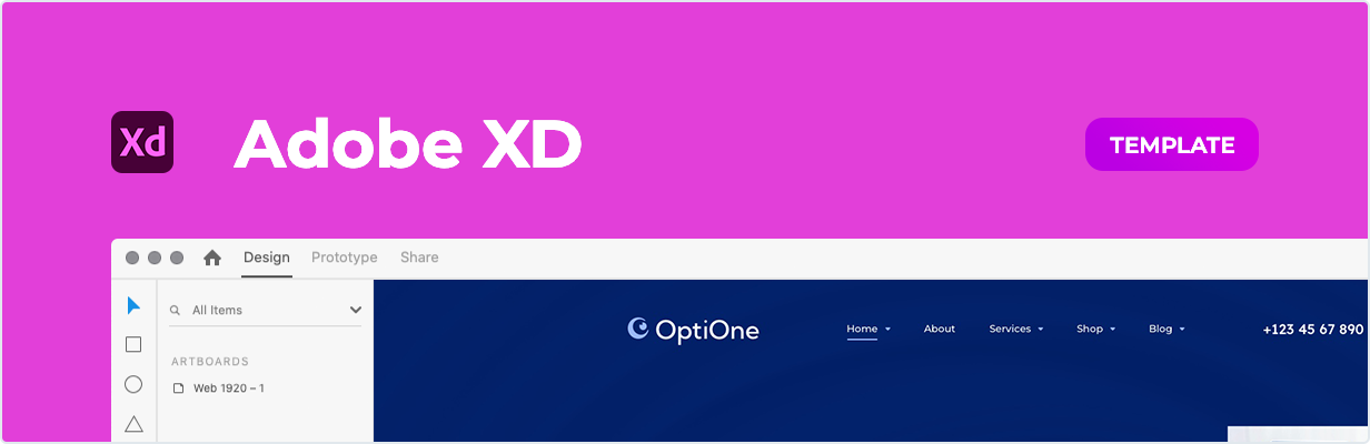 OptiOne – Eye Care Center-Vorlage für Adobe XD