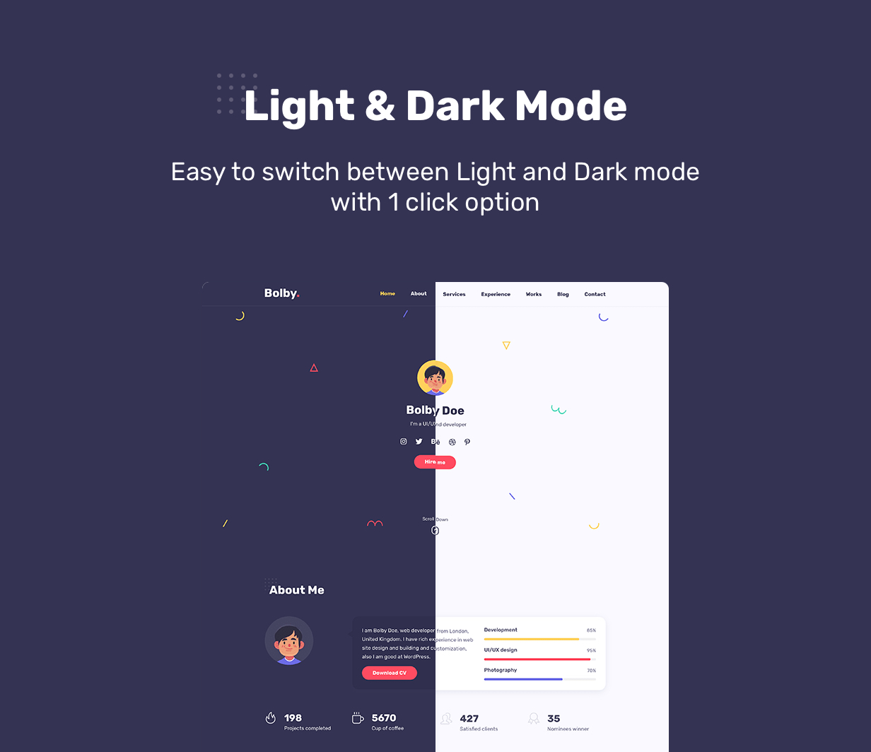Bolby - Portfolio/Lebenslauf/Lebenslauf WordPress Theme - 5