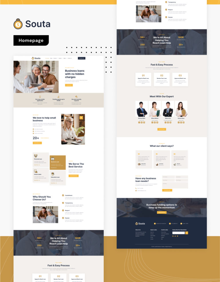 Souta – Banking & Business Loan Elementor Template Kit