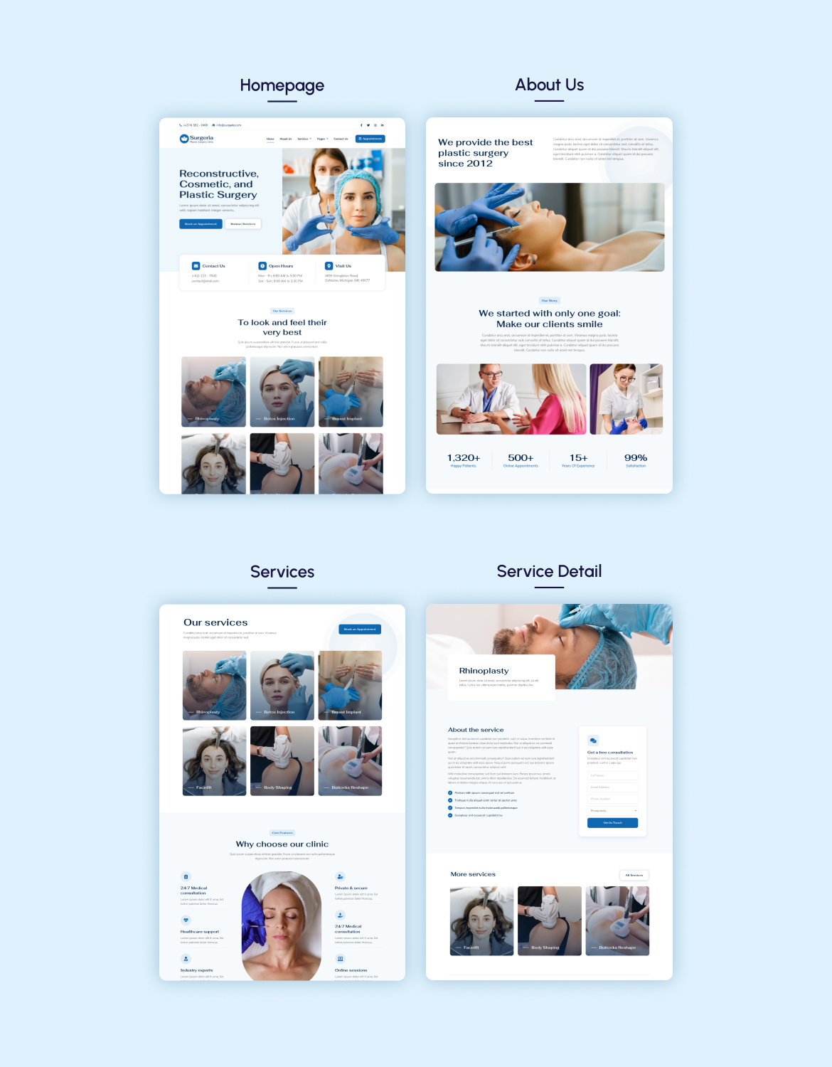 Surgeria - Klinik für plastische Chirurgie Elementor Template Kit - 1