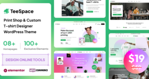 TeeSpace – Drucken Sie ein individuelles T-Shirt-Designer-WordPress-Thema