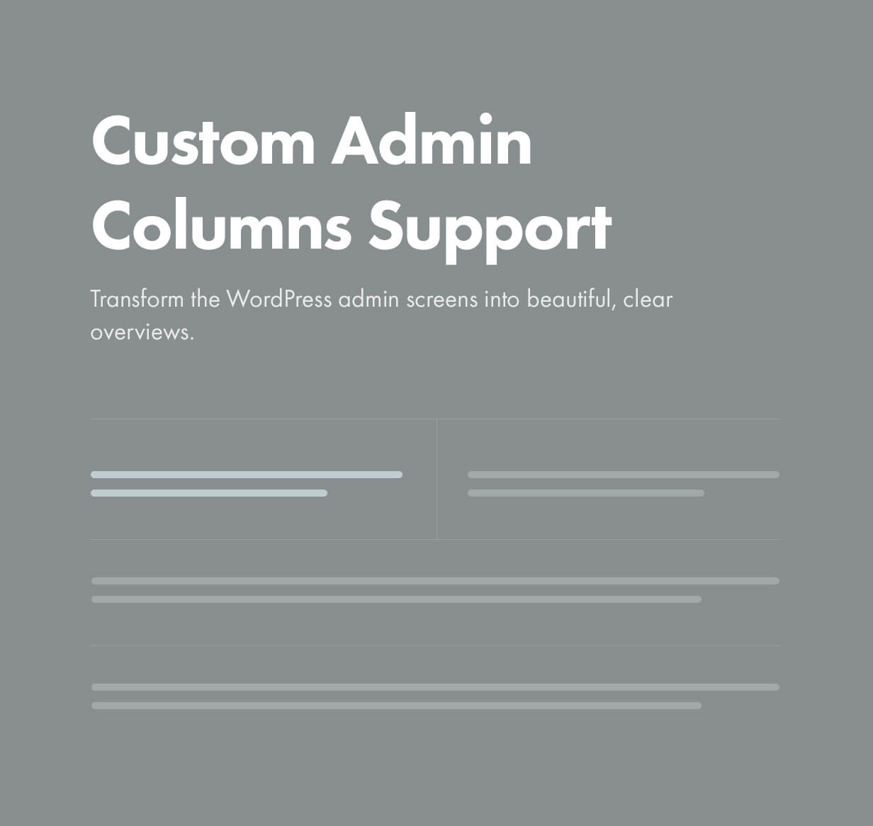 Unterstützung für benutzerdefinierte Admin-Spalten