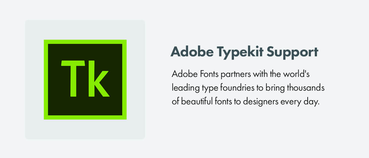 Adobe Typekit-Unterstützung