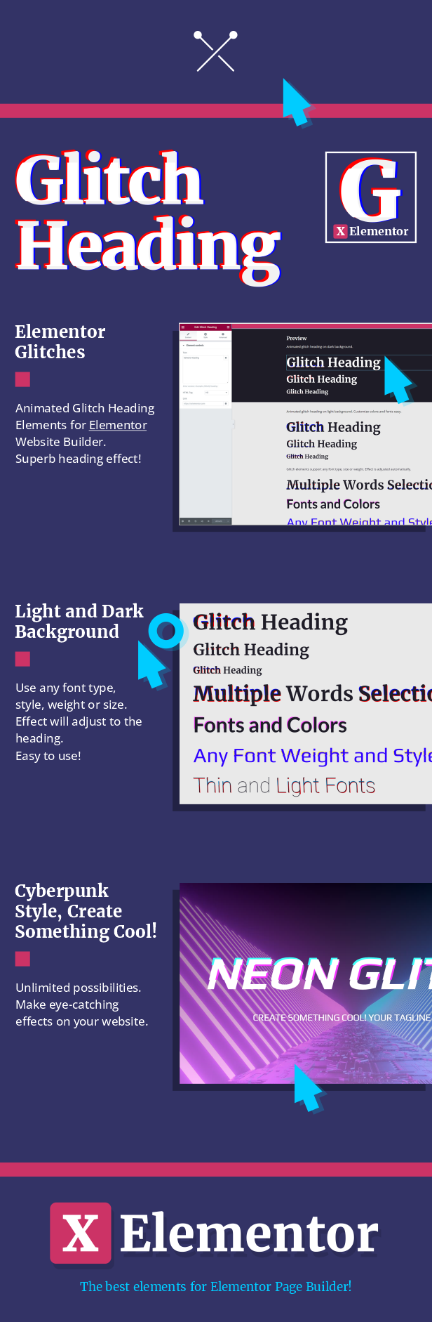 Glitch-Überschrift für Elementor