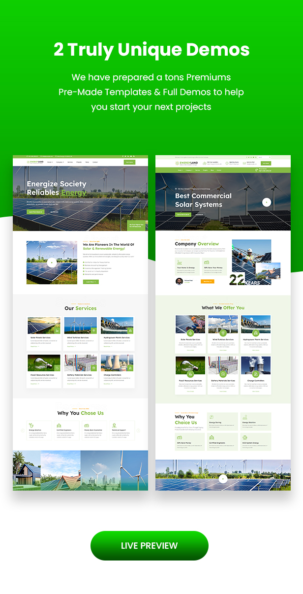 Energyland – WordPress-Theme für Solarenergie und erneuerbare Energien – 2