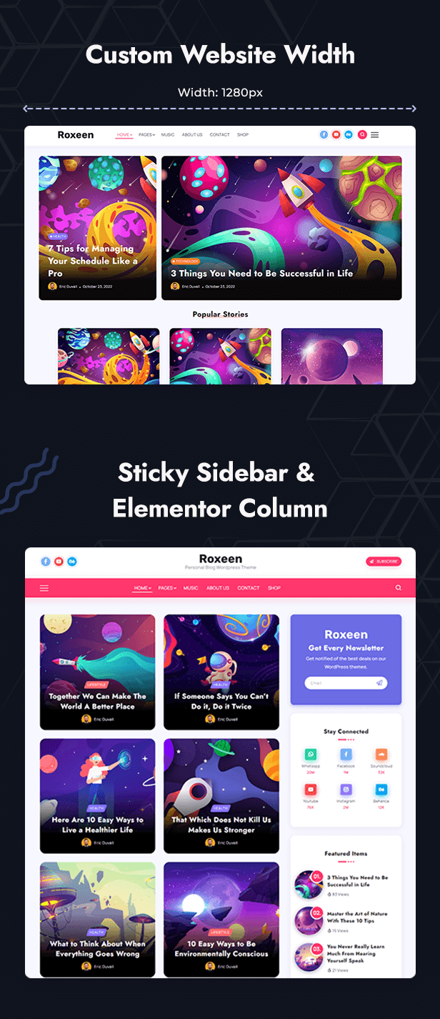 Roxeen |  Persönliches, leichtes WordPress-Theme
