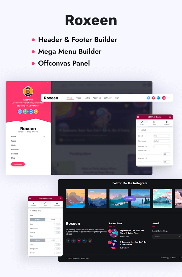 Roxeen |  Persönliches, leichtes WordPress-Theme