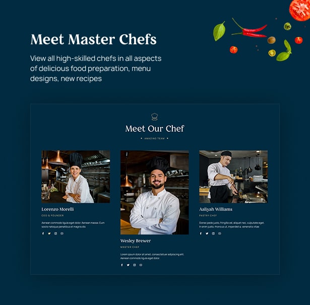 Meisterköche präsentierten das Delicioz Restaurant WordPress Theme
