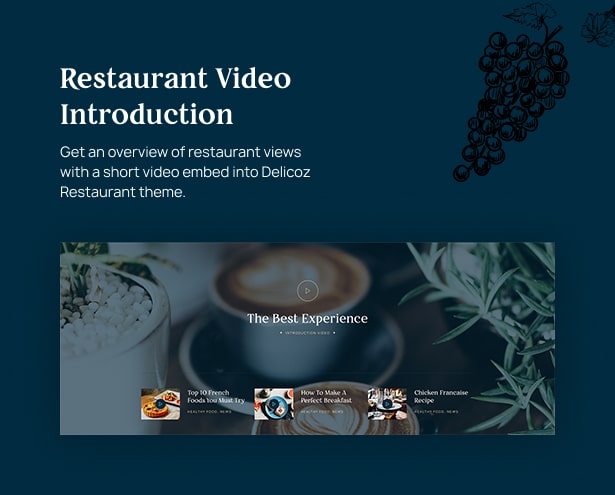 Video-Einführung Delicioz Restaurant WordPress Theme