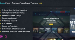 GamePress – WordPress Blog-Design im dunklen Stil