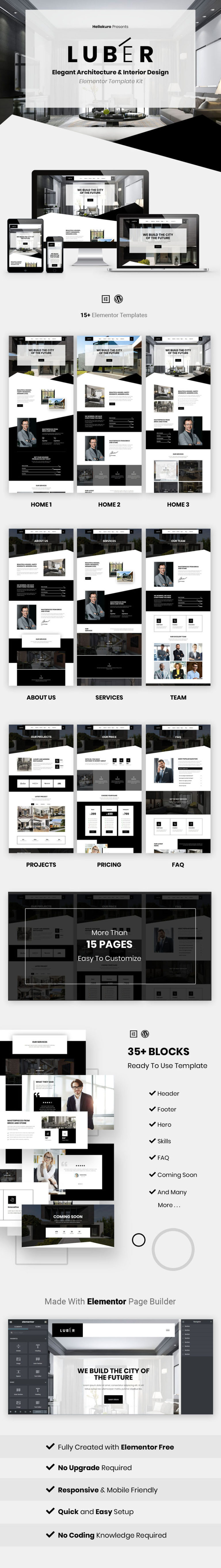 Luber – Elegant Architecture & Interior Elementor Template Kit