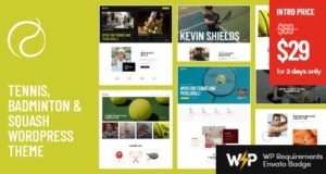 Schläger – Tennis, Badminton & Squash WordPress Vorlage