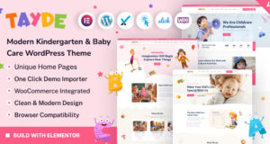 Tayde – Modernes Kindergarten- und Babypflege-WordPress-Thema