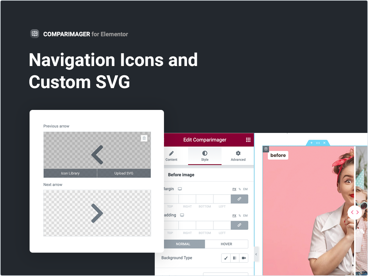 Navigationssymbole und benutzerdefinierte SVG