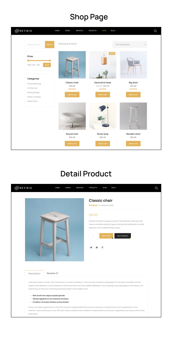 Architektur und Interieur WordPress Theme