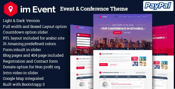 Eventor - Meetup-Konferenz WordPress Landing Page - 1