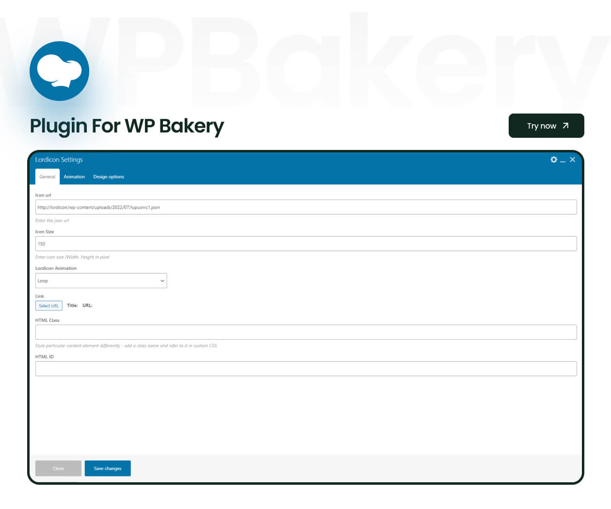 Lordicon-Plugin für WPBakery