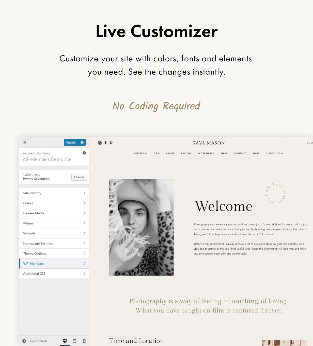 Palette WordPress Theme Präsentationsbild