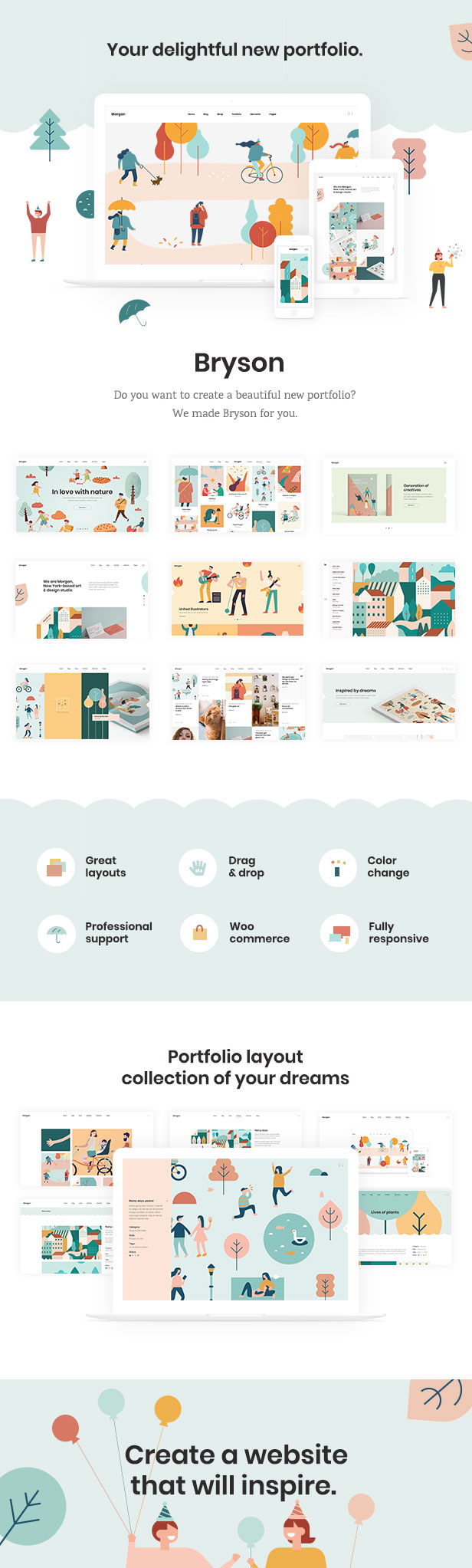 Bryson - Illustrations- und Design-Portfolio-Thema - 1