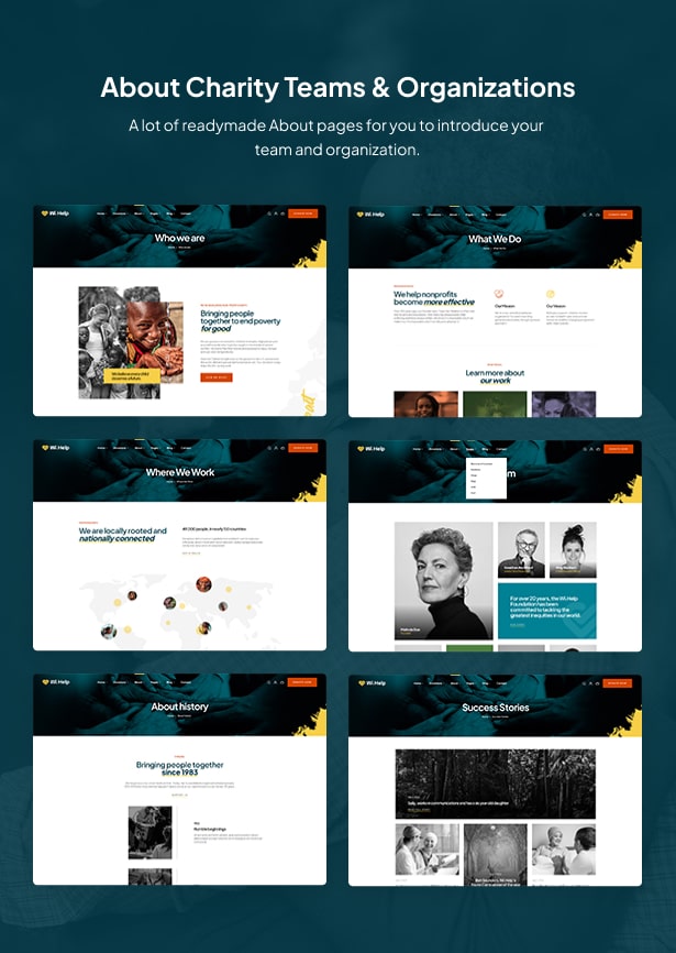 WiHelp – WordPress-Theme für gemeinnützige Organisationen – About-Seite
