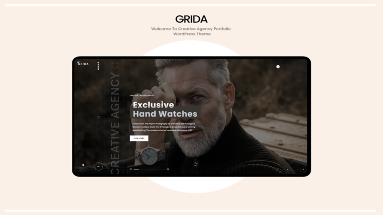 Grida – Ajax-Portfolio-WordPress-Vorlage