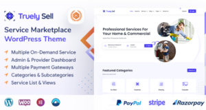 Truelysell – On-Demand-Service-Buchungsmarktplatz WordPress Template
