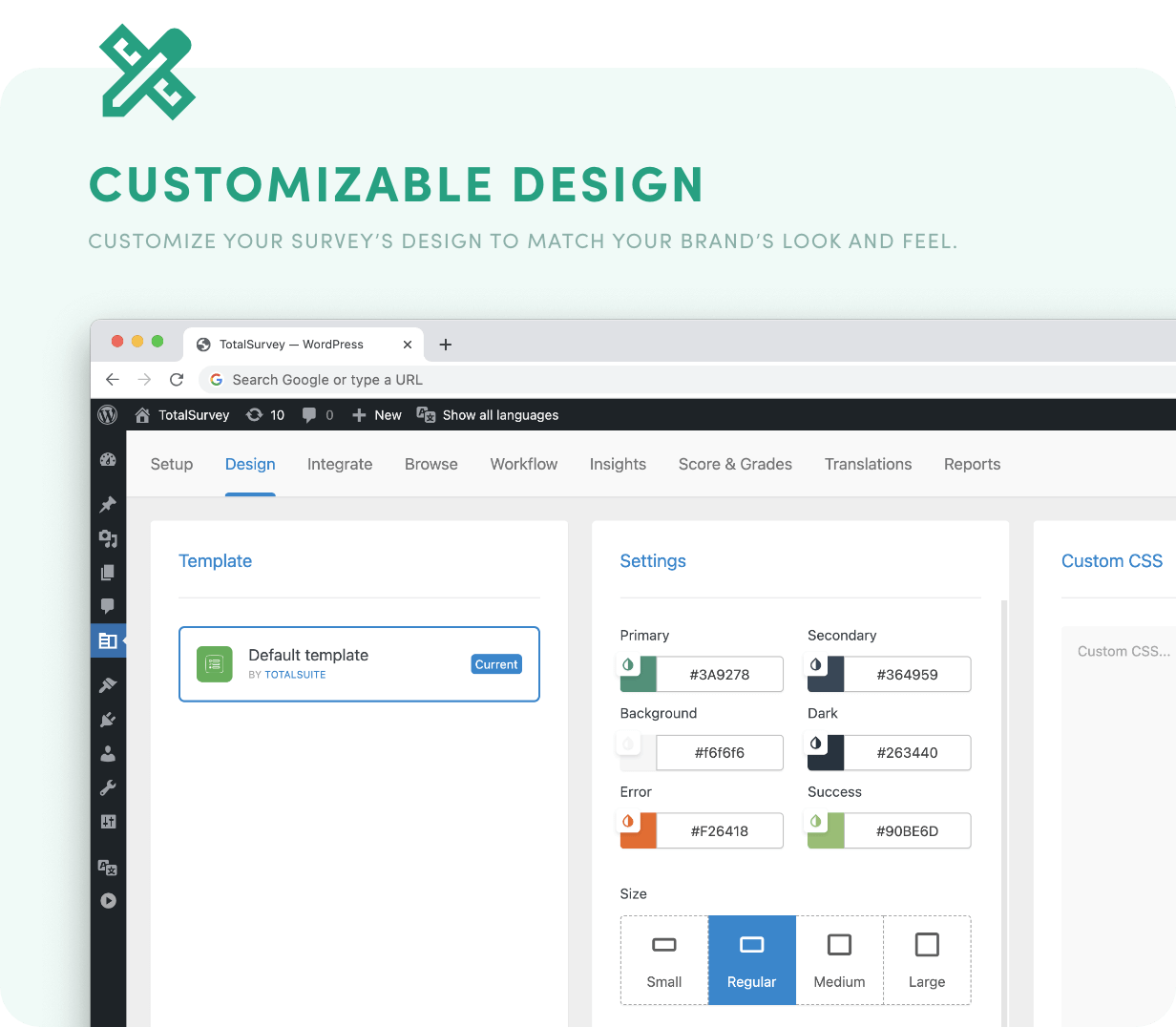 Anpassbares Design – Passen Sie das Design Ihrer Umfrage an das Erscheinungsbild Ihrer Marke an.