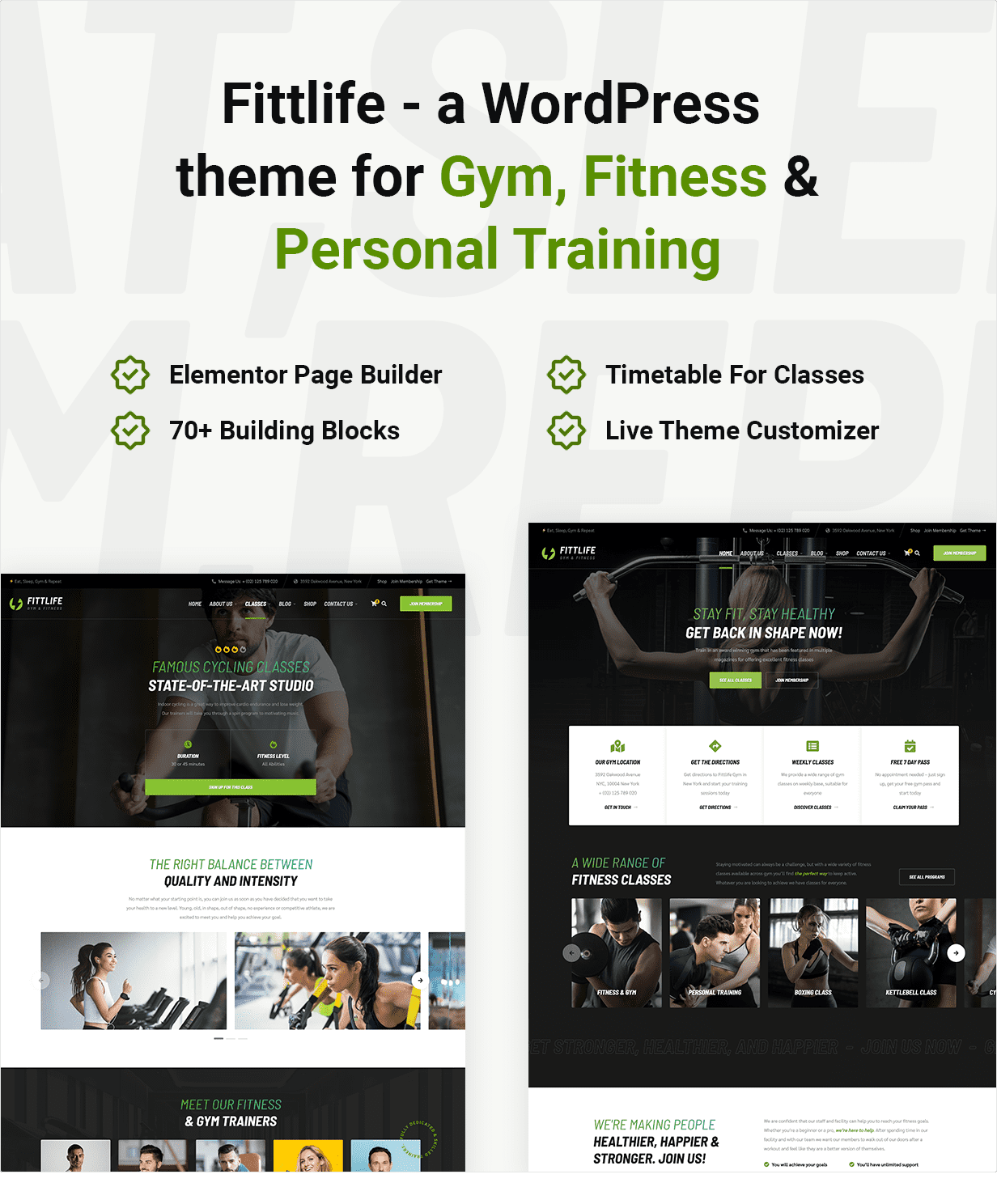 Fittlife - WordPress-Thema für Fitnessstudio und Fitness