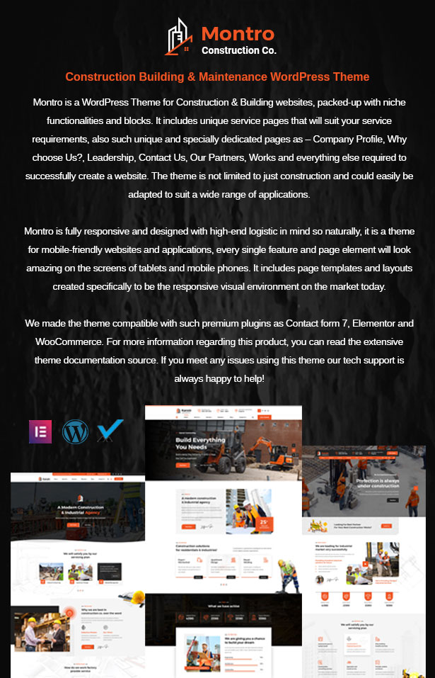 Montro - WordPress-Design für den Bau