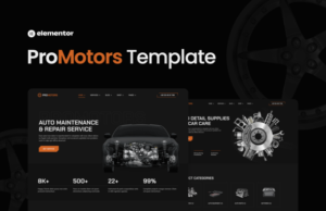 ProMotors – Autoservice und Detailing Elementor Template Kit