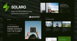 Solaro – Elementor Template Kit für Solarenergie und erneuerbare Energien