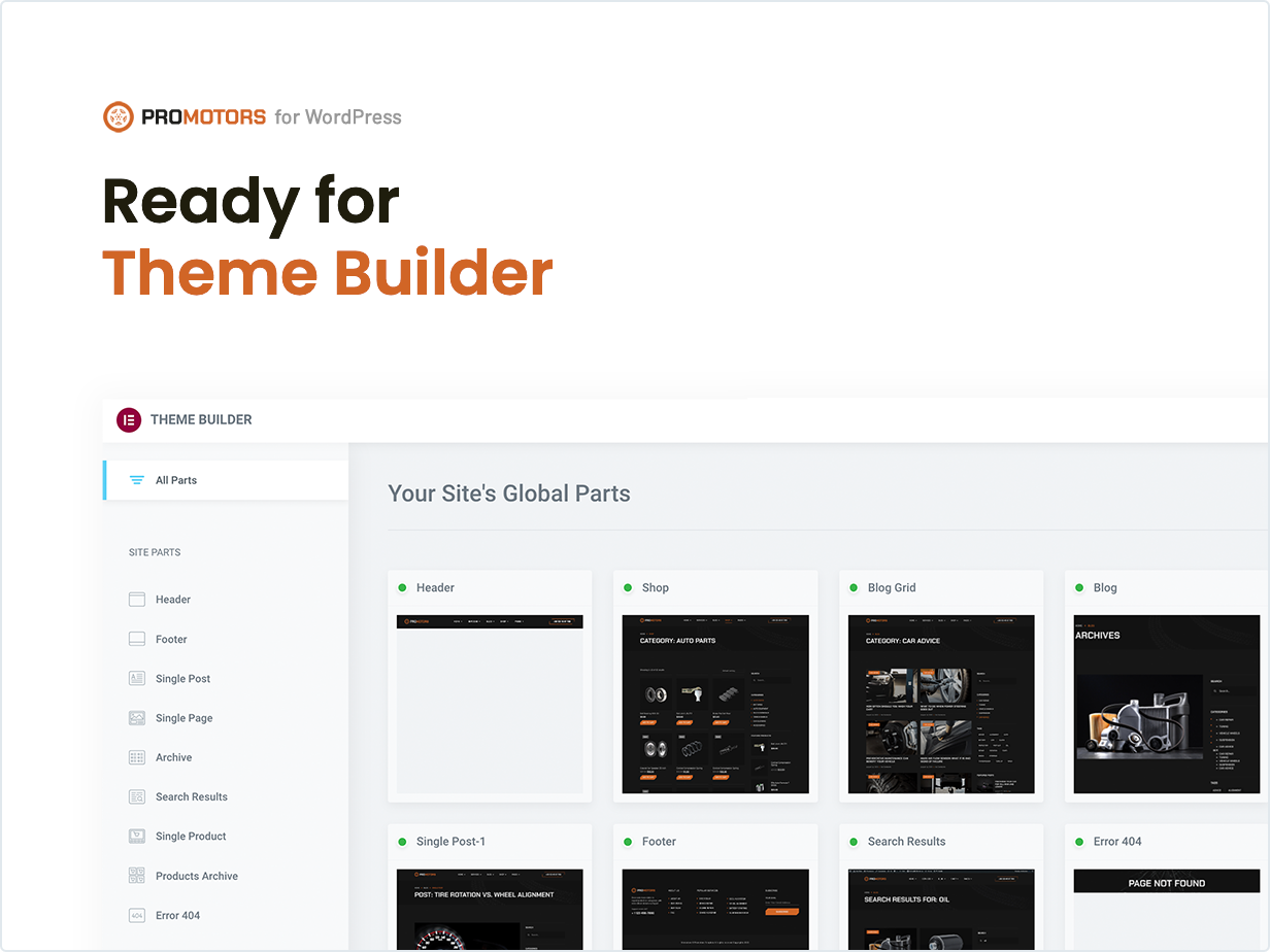 Bereit für Theme Builder