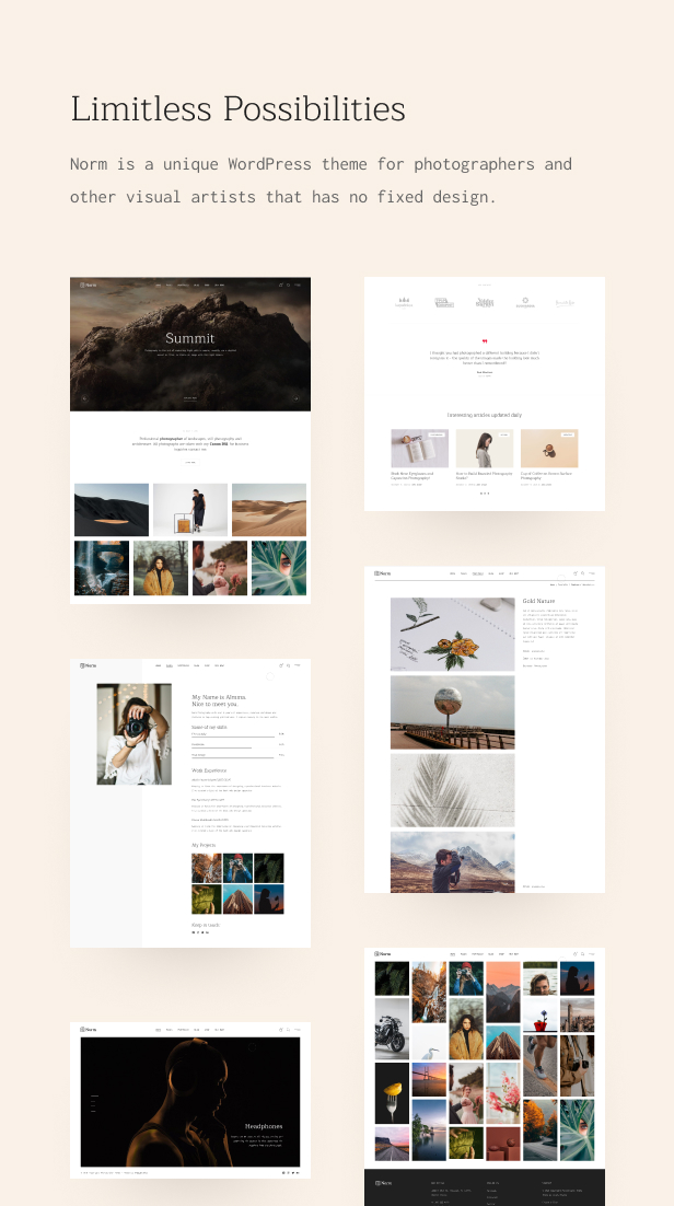 Norm - Fotografie-Element oder WordPress-Thema - 2
