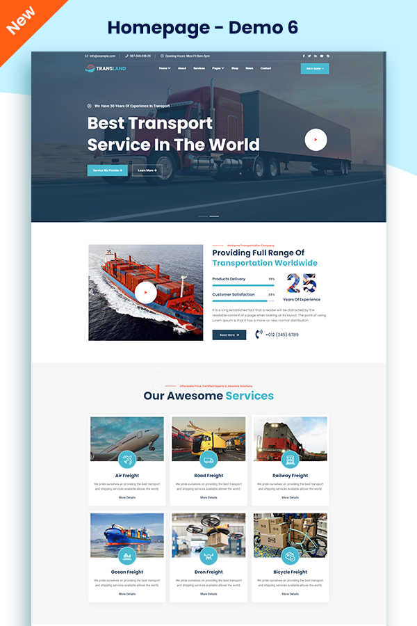 Transport & Logistik WordPress-Thema - 1