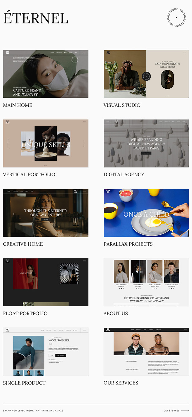 Eternel – WordPress-Theme für kreatives Portfolio