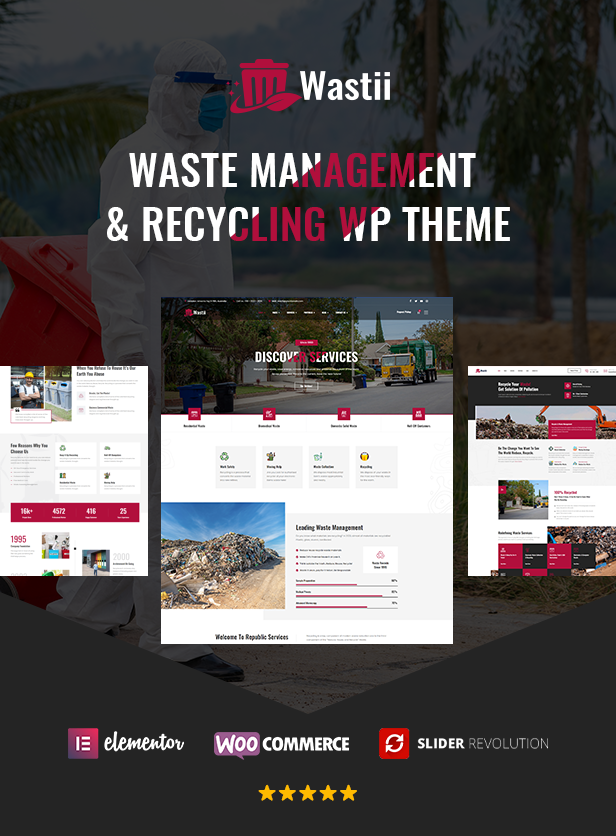 Wastii - WordPress-Theme für Abfallwirtschaft und Recycling