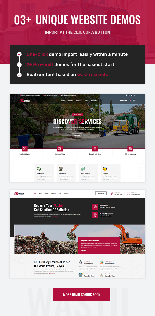 Wastii - WordPress-Theme für Abfallwirtschaft und Recycling