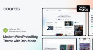 Caards – Modernes Blog- und Magazin-WordPress-Layout mit dunklem Modus