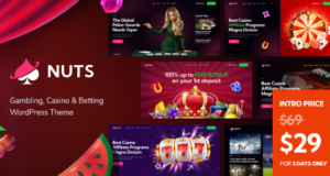 Nuts – WordPress-Vorlage für Glücksspiel, Casino und Wetten
