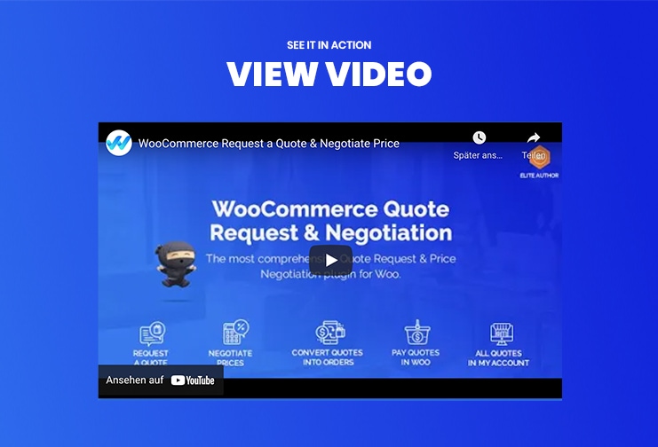 WooCommerce Fordern Sie ein Angebot und ein Verhandlungsvideo an