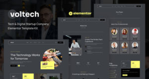 Voltech – Elementor-Vorlagenkit für Technologie- und Digital-Startup-Unternehmen
