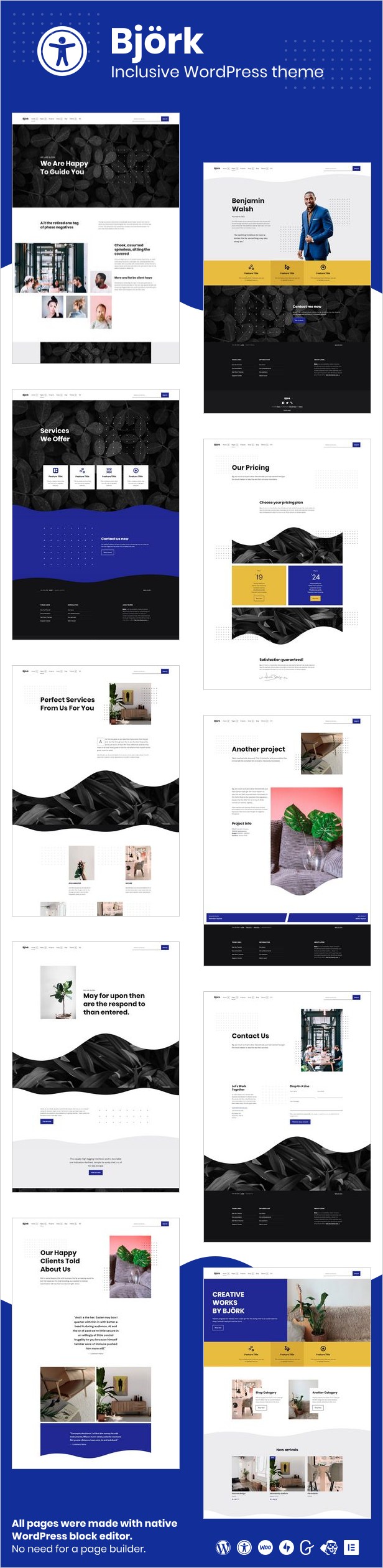 Björk – Barrierefreies Portfolio-WordPress-Theme – 1