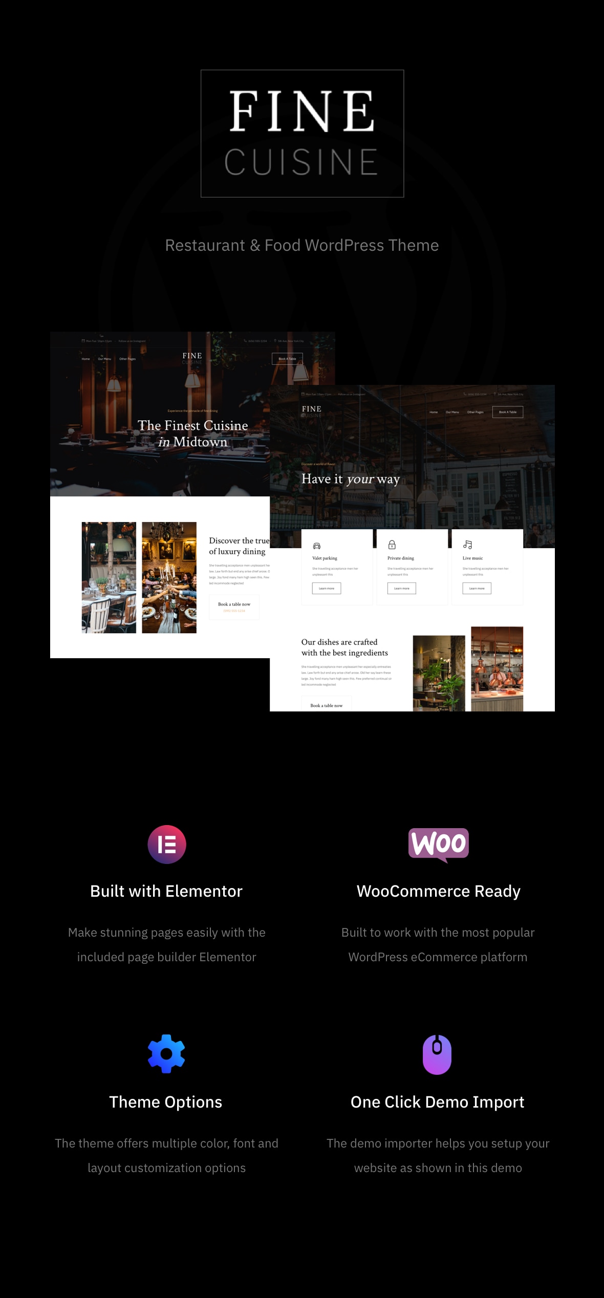 FineCuisine – WordPress-Theme für Restaurant und Essen