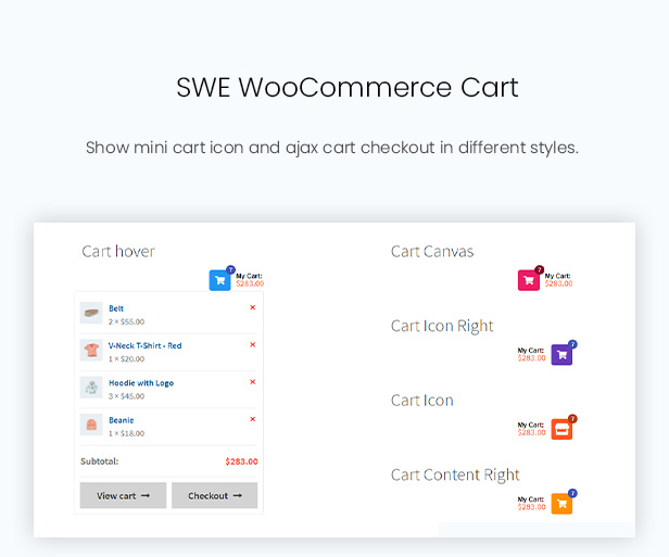 WooCommerce Mini Cart Widget in Woo Elements – Elementor Addons für WooCommerce WordPress Plugin