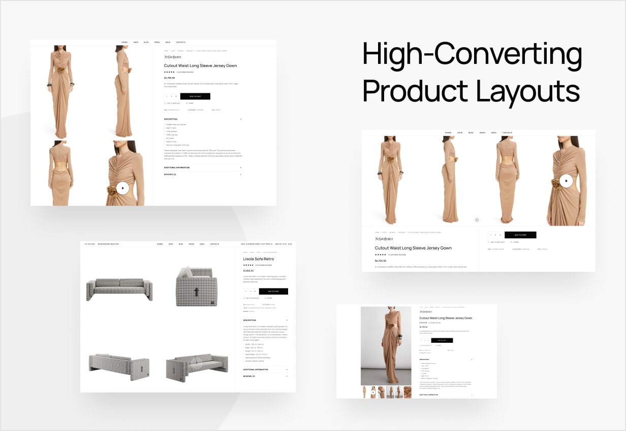 Moderno – Hochkonvertierende Produktlayouts