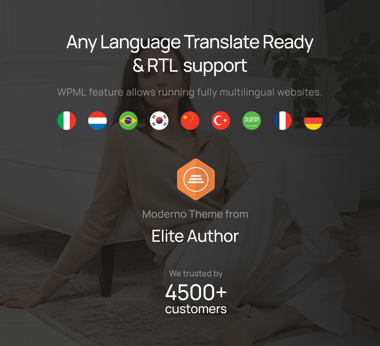 Moderno – Bereit für die Übersetzung in jede Sprache und RTL-Unterstützung