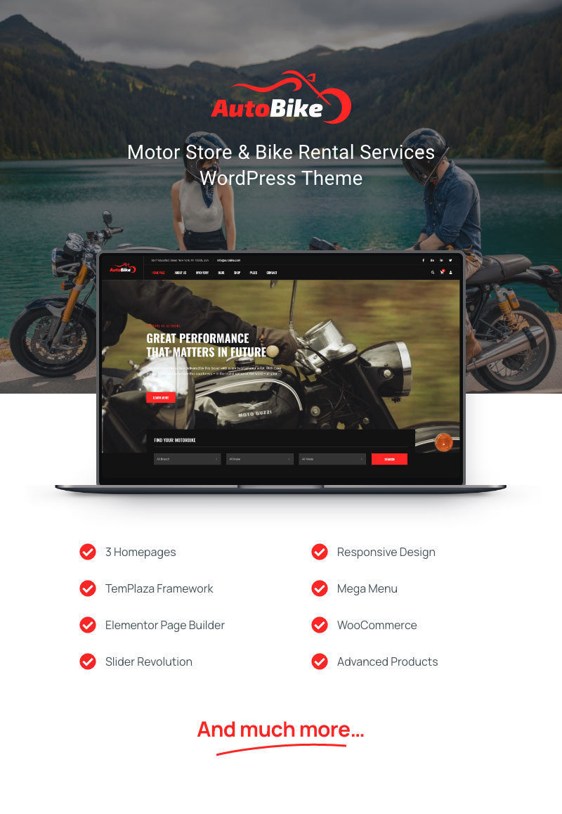 Autobike – WordPress-Theme für Motorradgeschäft und Fahrradverleih – 1