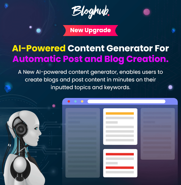 Elementor Blog & Magazine WordPress Theme mit AI Blog Content Generator – 1