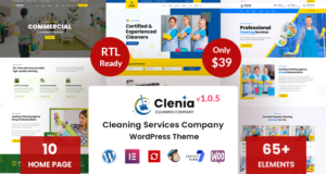 Clenia – WordPress-Layout für Reinigungsdienste
